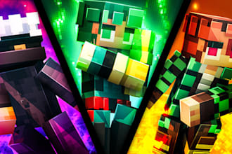 make a clean minecraft thumbnail, render