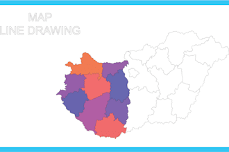 black and white map line drawing,vector tracing,line art,map outline drawing