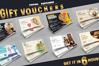design discount vouchers ,gift certificates ,post card or coupons for your brand