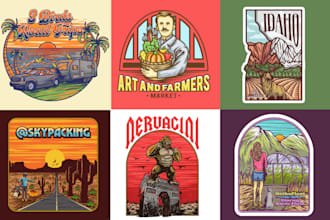 do premium hand drawn and retro vintage logo design for you business