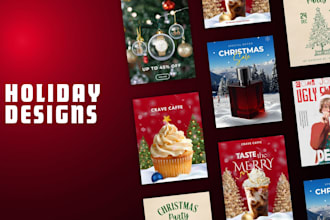 create high end holiday posters and multi platform promo kits