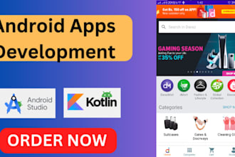 develop native android app with kotlin and java on android studio