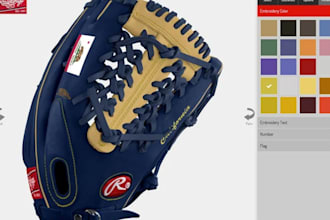 create 2d 3d baseball glove configurator using kickflip zakeke shopify angel 3d