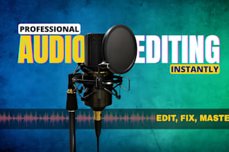 edit, clean, fix and enhance your audio file in 24h or less