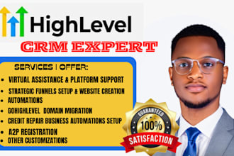 be your gohighlevel virtual assistant, setup go highlevel funnels
