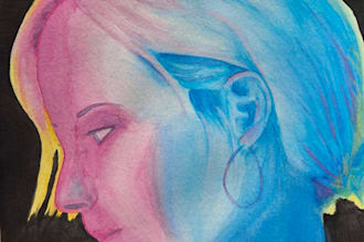 create a colorful watercolor portrait