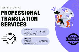 translate spanish, english, portuguese, and italian texts