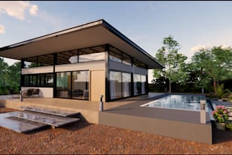 design your residential villa or farmhouse, corona with rendering, 3ds max