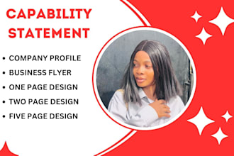 do business flyer company profile, craft government capability statement in 4hrs