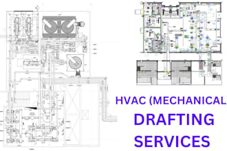 design electrical plan, hvac and plumbing drawing autocad draft for home house