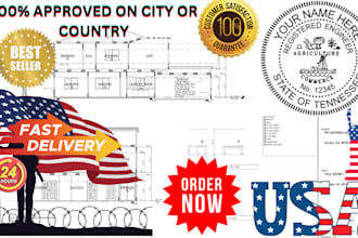 licensed architect, massachusetts, michigan, ohio, city permit pe stamp in 24hrs