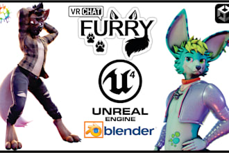 create nsfw avatar, 3d furry model, vrchat, vrchat avatar, vtuber