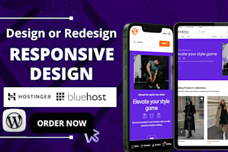 design, redesign or migrate wordpress website to hostinger, wix, squarespace