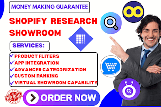 setup shopify research showroom dser pagefly search discovery doofinder seo app