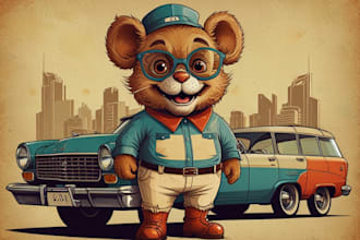 design vintage illustration tshirt design vintage mascot, vector design