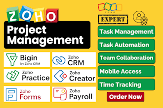 setup zoho project management task automation team collaboration gantt charts