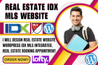 design real estate website wordpress idx mls integrated, real estate booking app