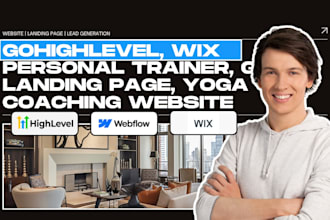 gohighlevel, wix personal trainer, gym landing page, yoga ghl coaching website