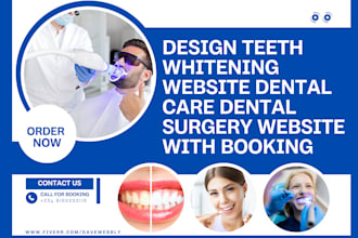 design professional teeth whitening website hospital website dental care website