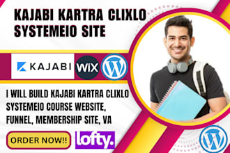 build kajabi kartra clixlo systemeio course website, funnel, membership site, VA
