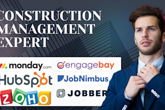 setup engagebay zoho CRM jobnimbus jobber monday leap hubspot construction CRM