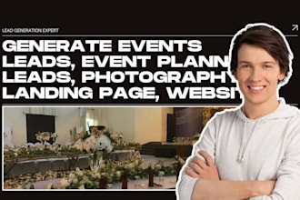 generate events leads, event planning leads, photography, landing page, website