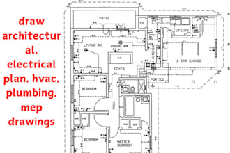 design hvac, electrical, plumbing mep drawing and commercial permit plans