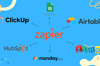 setup airtable, hubspot, google sheet, zoho, clickup, monday zapier integration