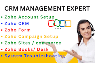 set up zoho CRM zoho campaigns zoho books zoho forms zoho sites zoho desk