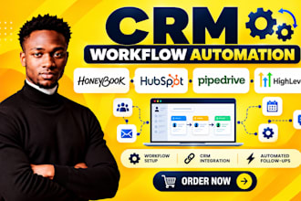 setup automate honeybook hubspot pipedrive CRM workflow automation integrate