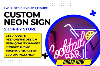 design neon sign custom uv printed acrylic signage outdoor bar shopify website