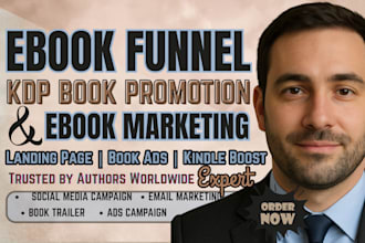 build ebook sales funnel landing page or do result oriented kdp book promotion