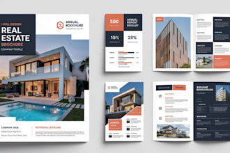 design real estate digital brochure, annual report booklet, company profile