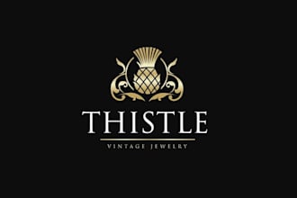 design thistle text jewelry business logo