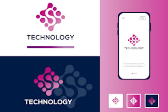 do modern technology, tech, crypto, security app minimalist logo design