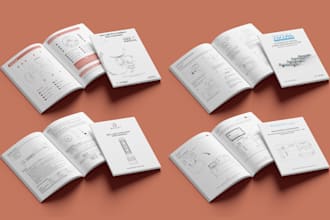 create step by step line art instruction manual for your amazon product