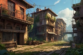 create environment illustration or concept art