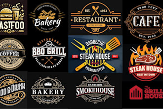 design coffee shop, food, bakery café bar or restaurant logo