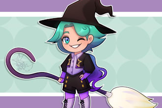 draw your oc, vtuber, roblox, minecraft in my chibi style