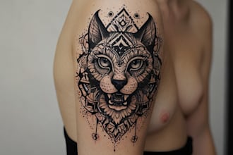 create a black and white tattoo design