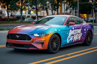 do awesome car wrap, and any vehicle wrap design