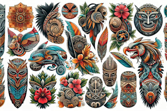 make old school traditional tattoo design for you