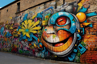 create unique street art graffiti collage