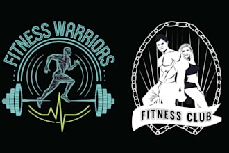 make hand drawn gym fitness logo for your business