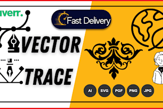 make vector tracing, redraw logo, convert image to vector quickly