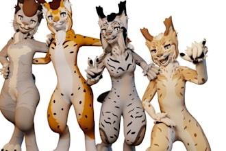 3d model, vrchat avatar, furry avatar, vseeface, fursona, anime art, nsfw, mecha