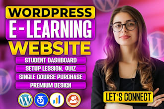 create wordpress e learning website with tutor lms, learndash