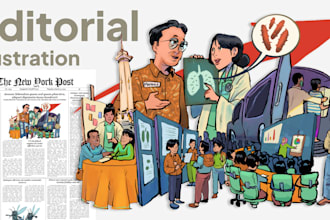 elevate your project with custom editorial illustrations