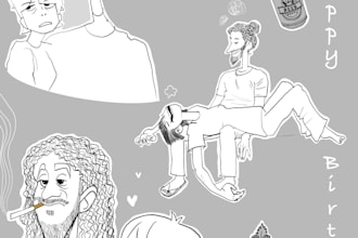 do simple and funny caricatures