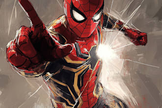 draw you a marvel style comic superhero or character